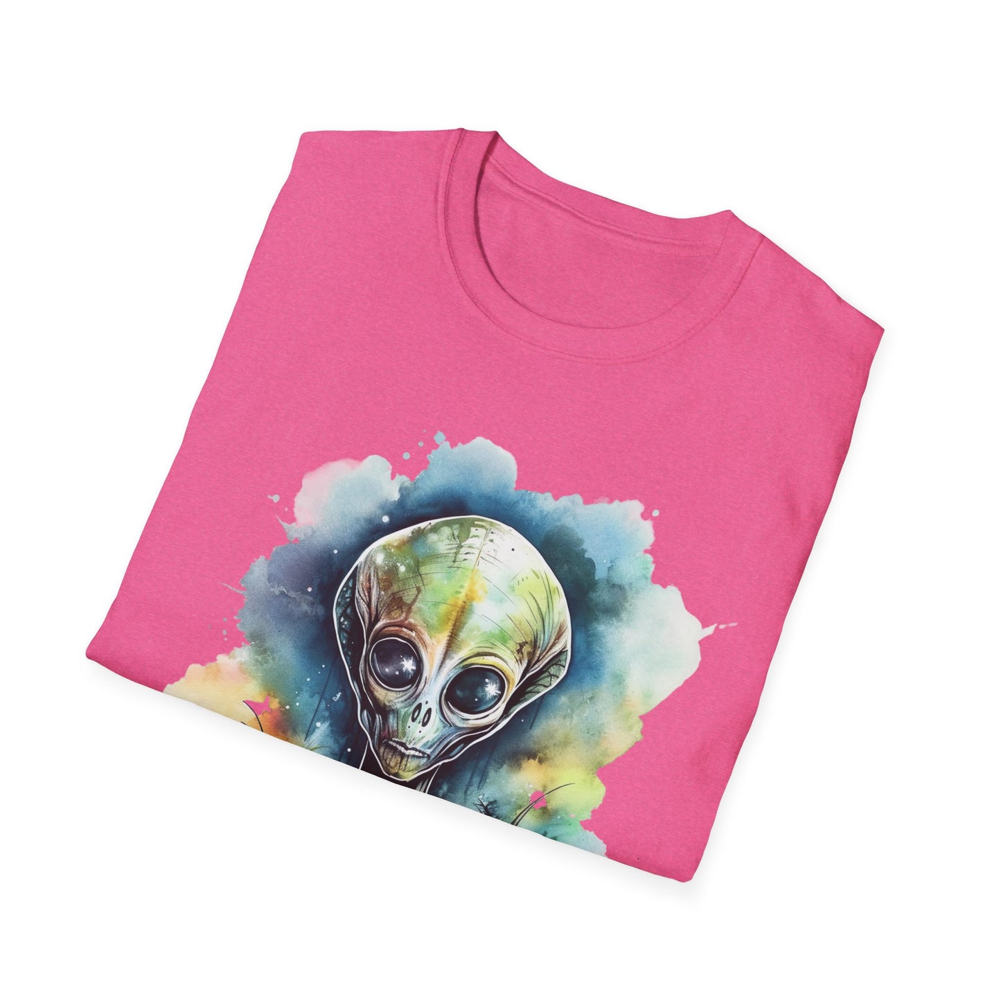 Grey Alien Watercolor Cosmos T-Shirt | Higher Density Living