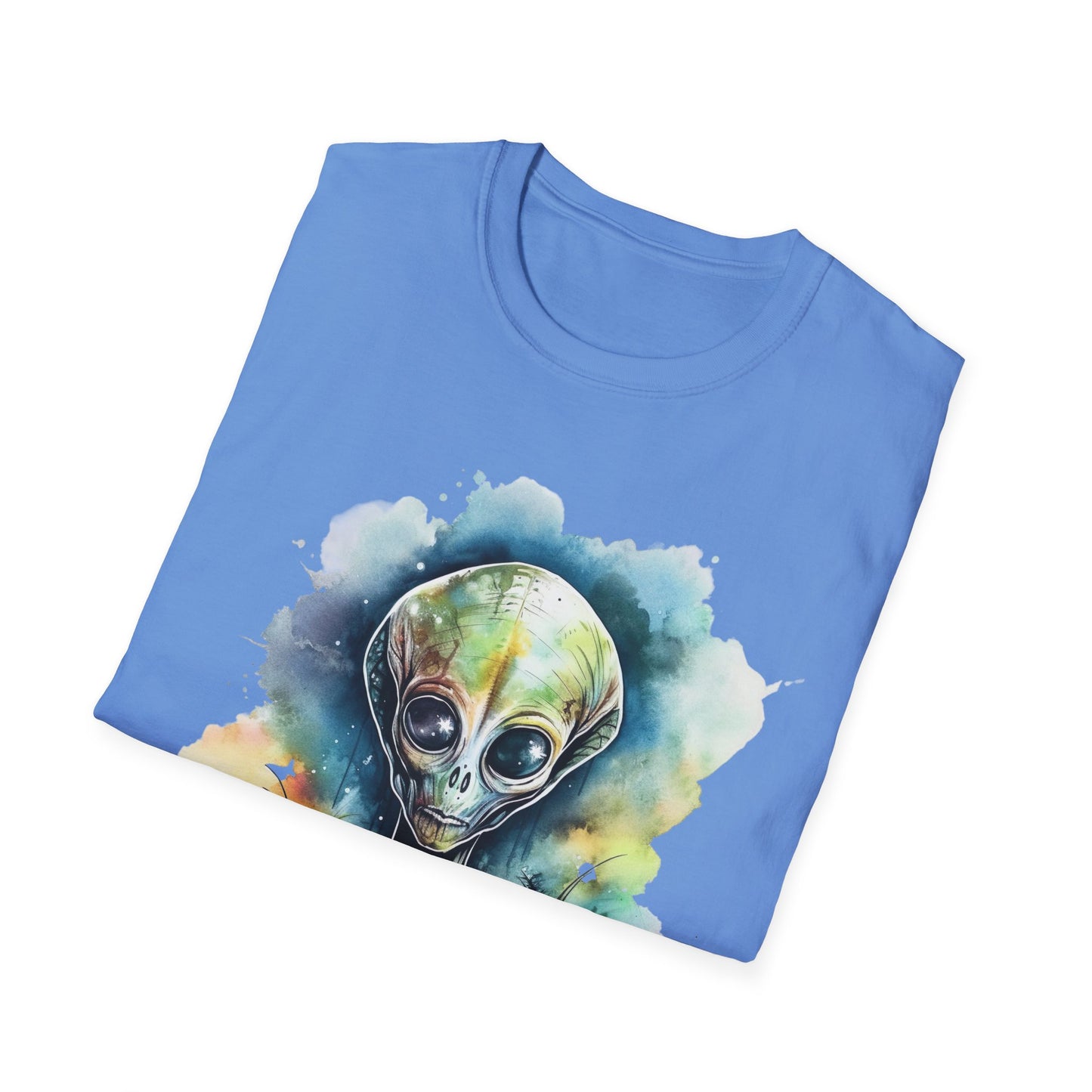 Grey Alien Watercolor Cosmos T-Shirt | Higher Density Living