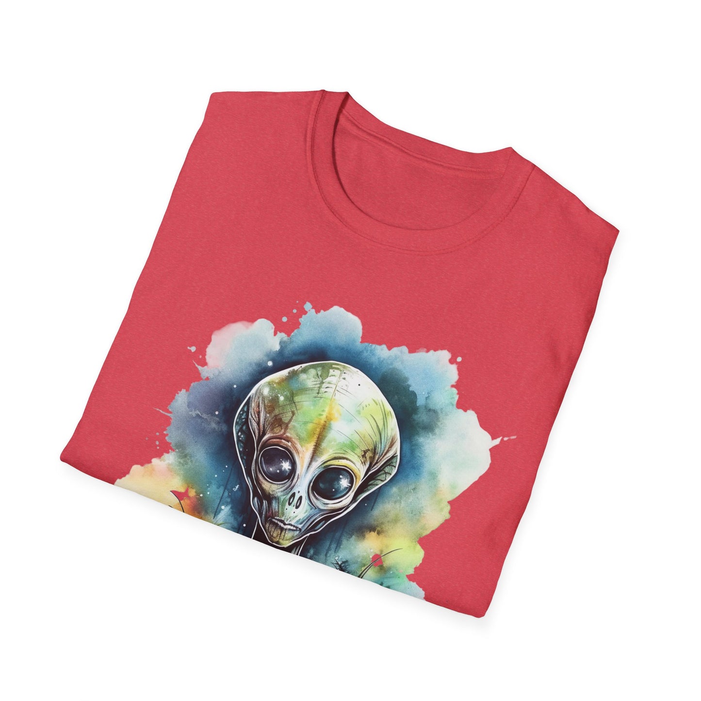 Grey Alien Watercolor Cosmos T-Shirt | Higher Density Living