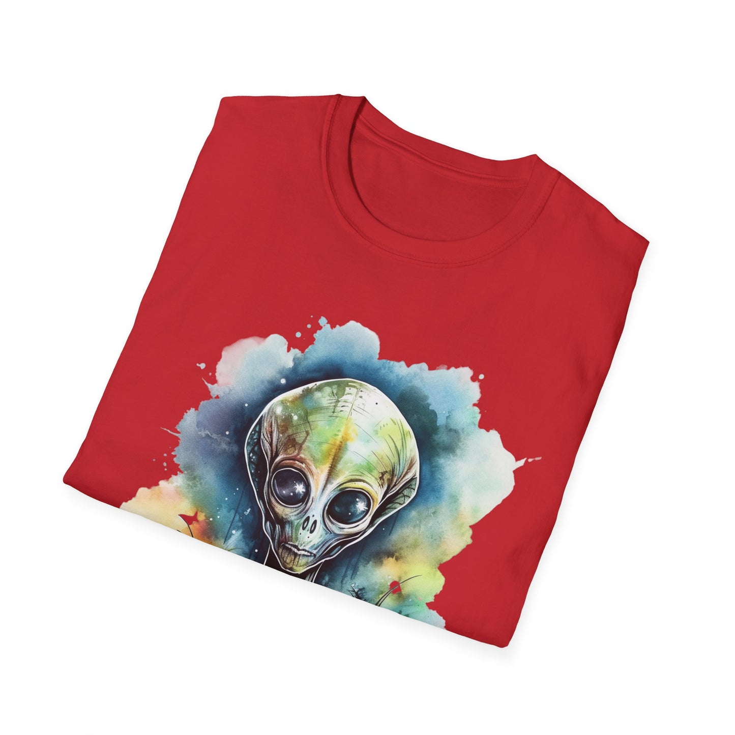 Grey Alien Watercolor Cosmos T-Shirt | Higher Density Living