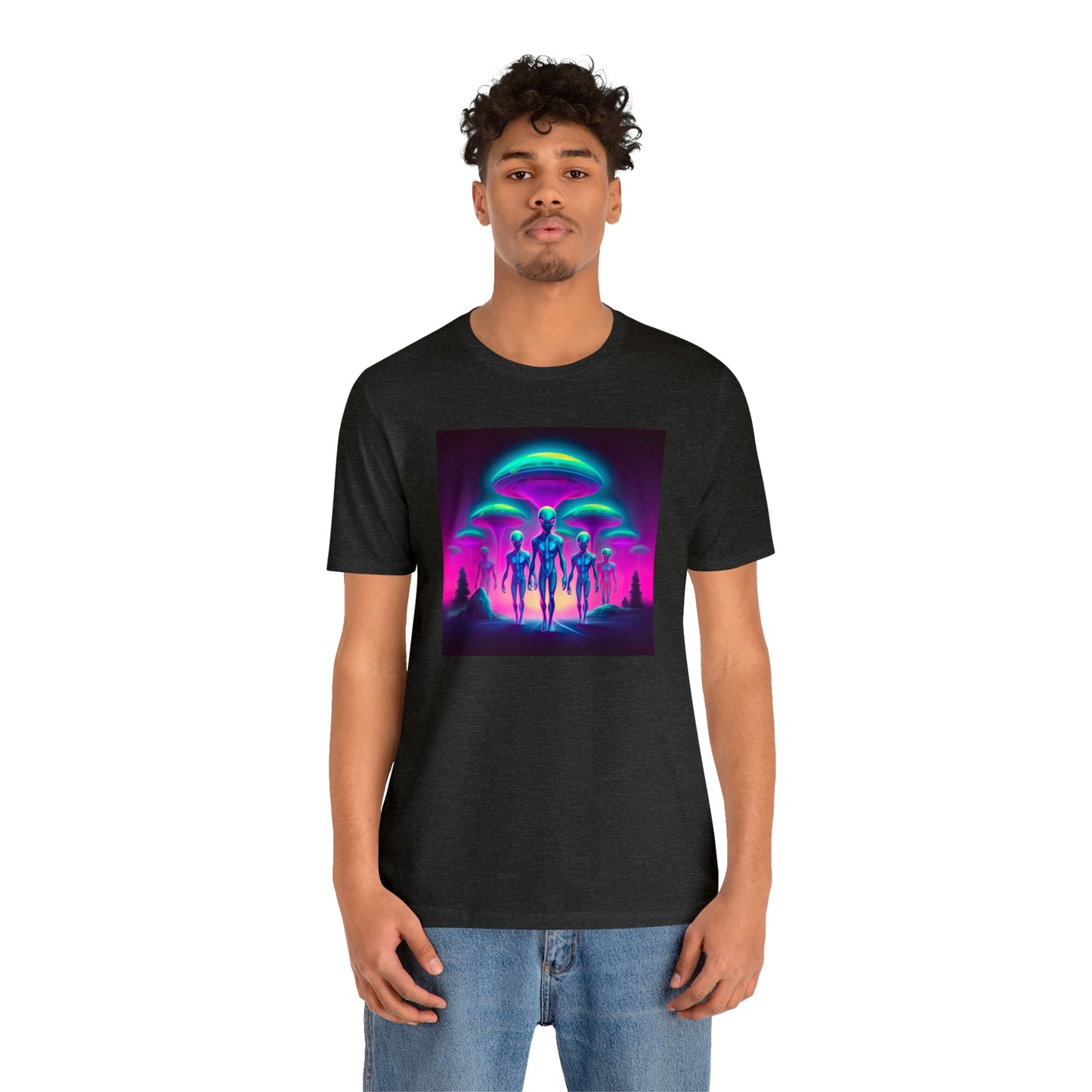 Neon Invasion: Embrace the Unknown with UFO Aliens in Higher Density Living