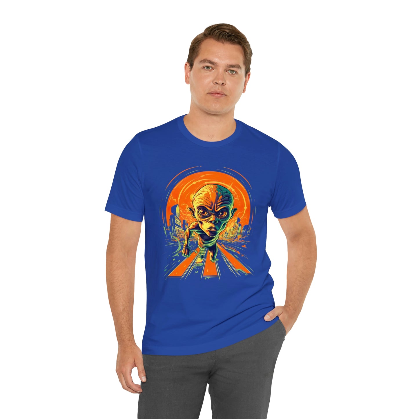 Alien Running Hard: Embrace the Orange Blast
