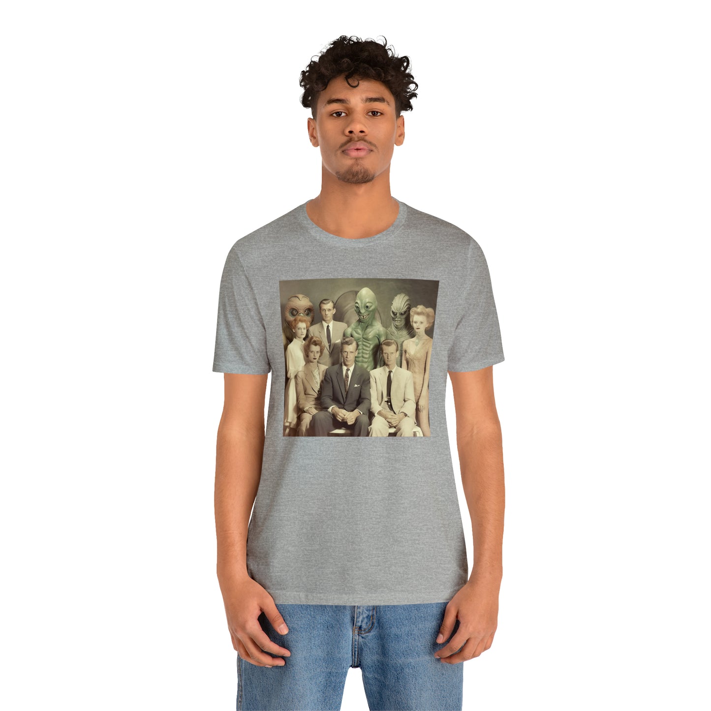 1950's Vintage Alien Family Portrait: Embrace the Mysteries of Two Worlds
