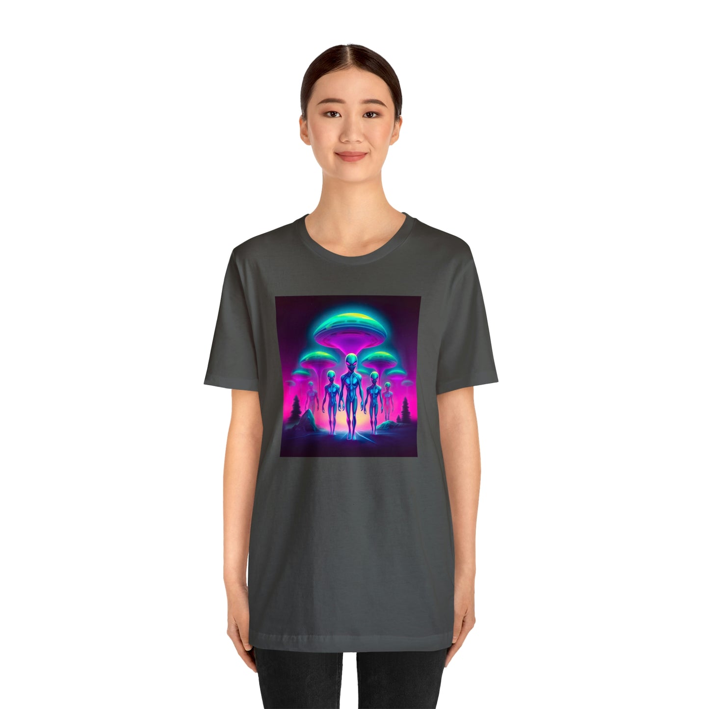 Neon Invasion: Embrace the Unknown with UFO Aliens in Higher Density Living