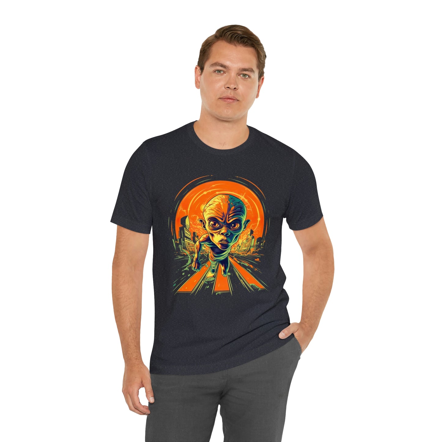 Alien Running Hard: Embrace the Orange Blast