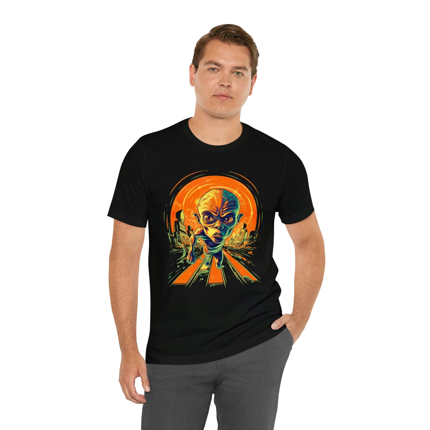 Alien Running Hard: Embrace the Orange Blast