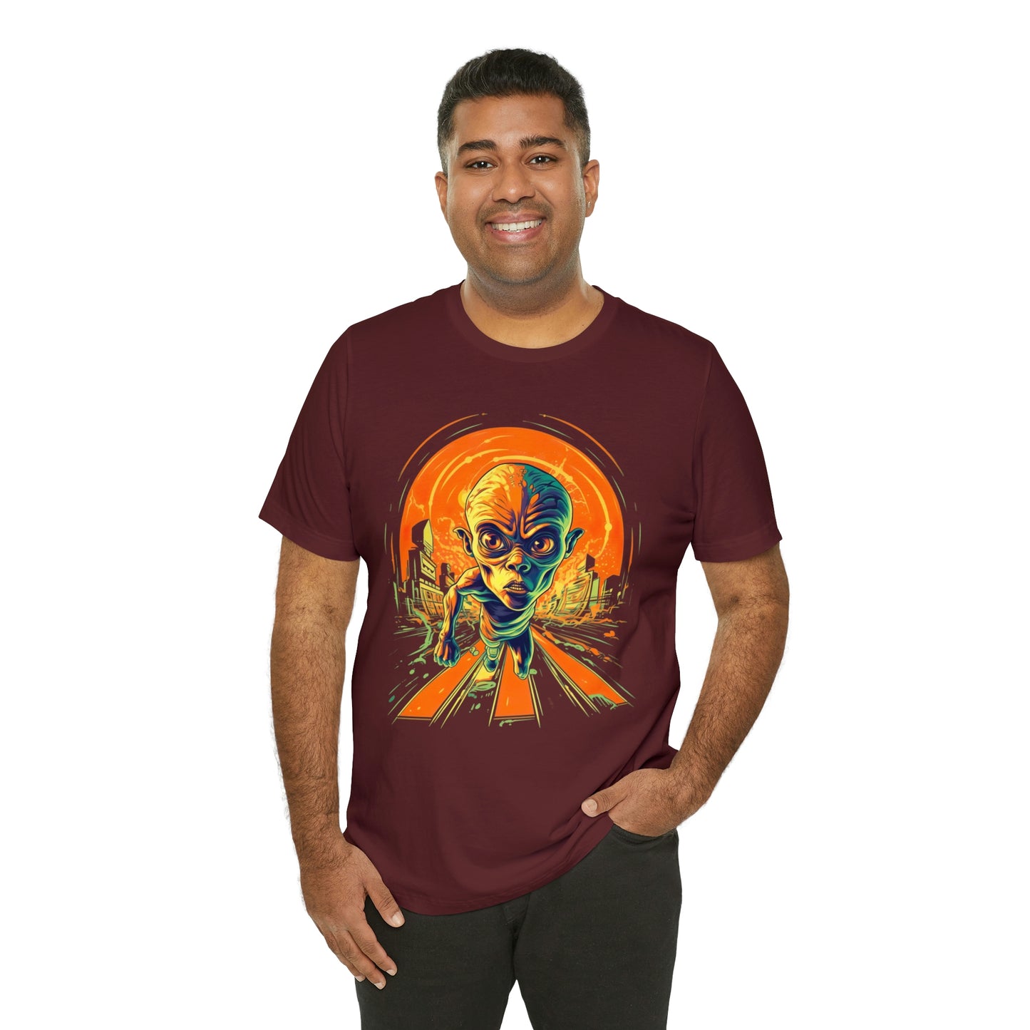 Alien Running Hard: Embrace the Orange Blast
