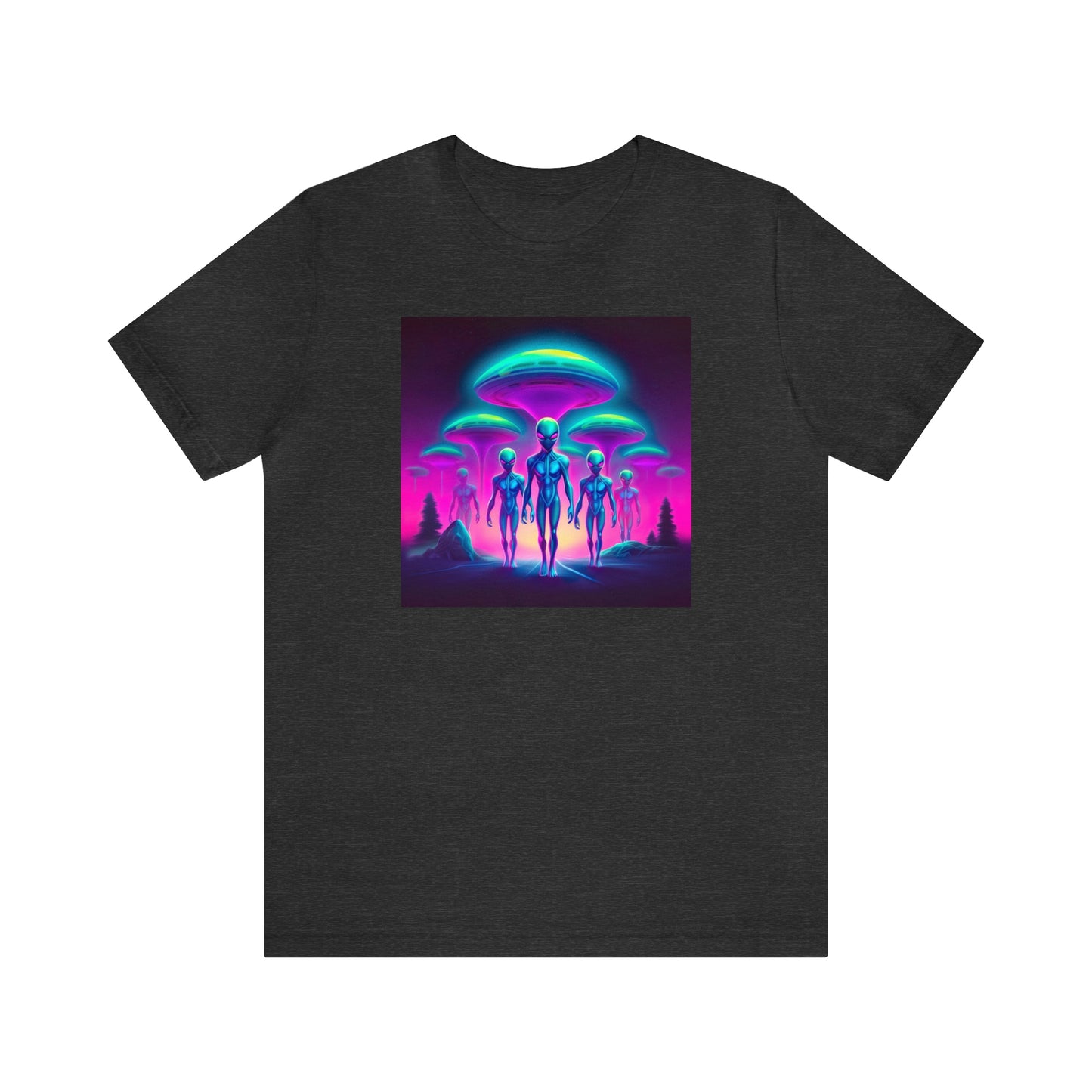 Neon Invasion: Embrace the Unknown with UFO Aliens in Higher Density Living