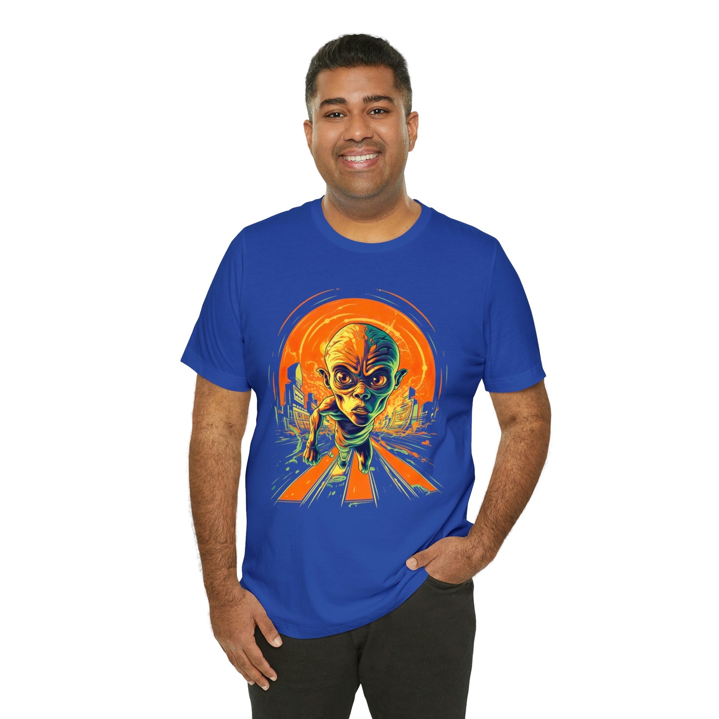 Alien Running Hard: Embrace the Orange Blast