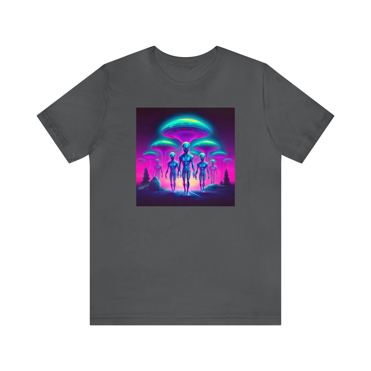 Neon Invasion: Embrace the Unknown with UFO Aliens in Higher Density Living