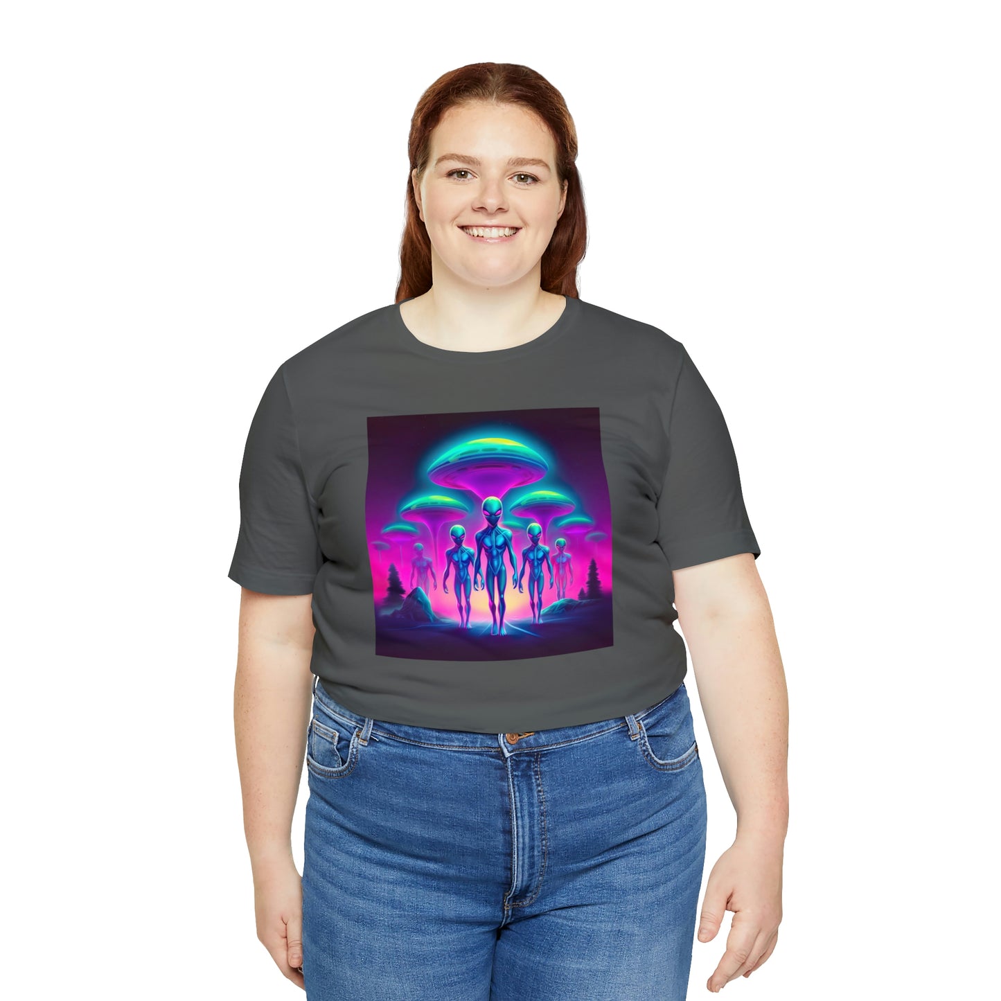 Neon Invasion: Embrace the Unknown with UFO Aliens in Higher Density Living