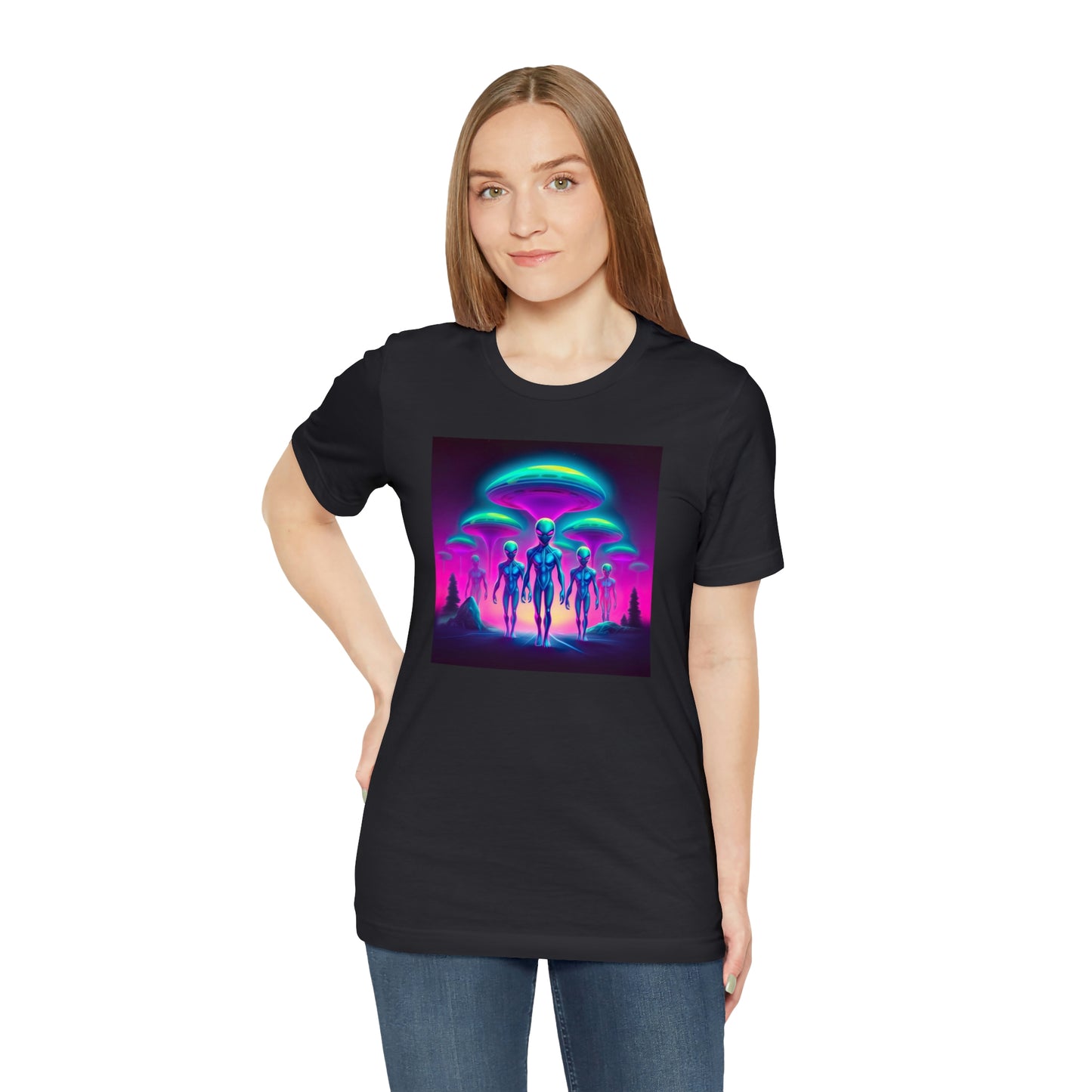Neon Invasion: Embrace the Unknown with UFO Aliens in Higher Density Living