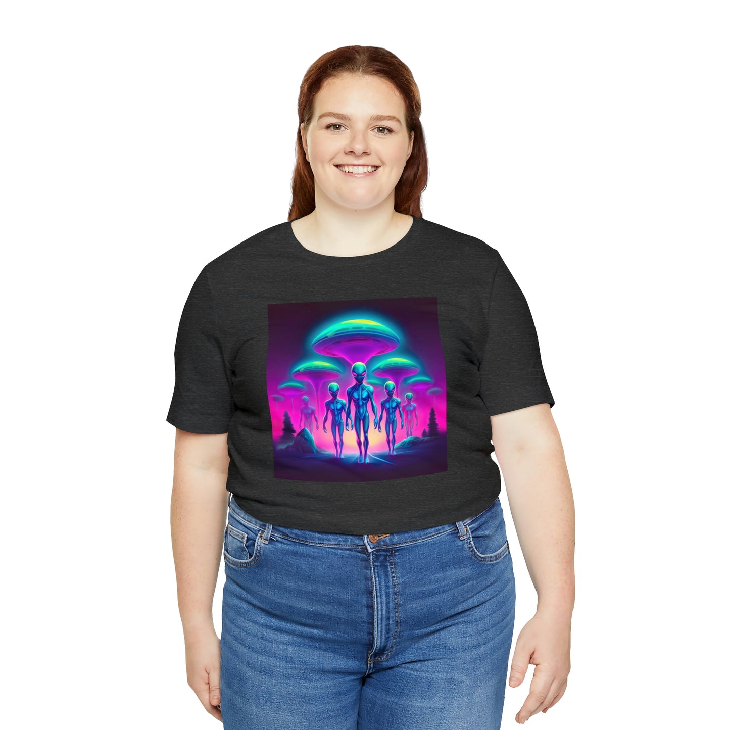 Neon Invasion: Embrace the Unknown with UFO Aliens in Higher Density Living