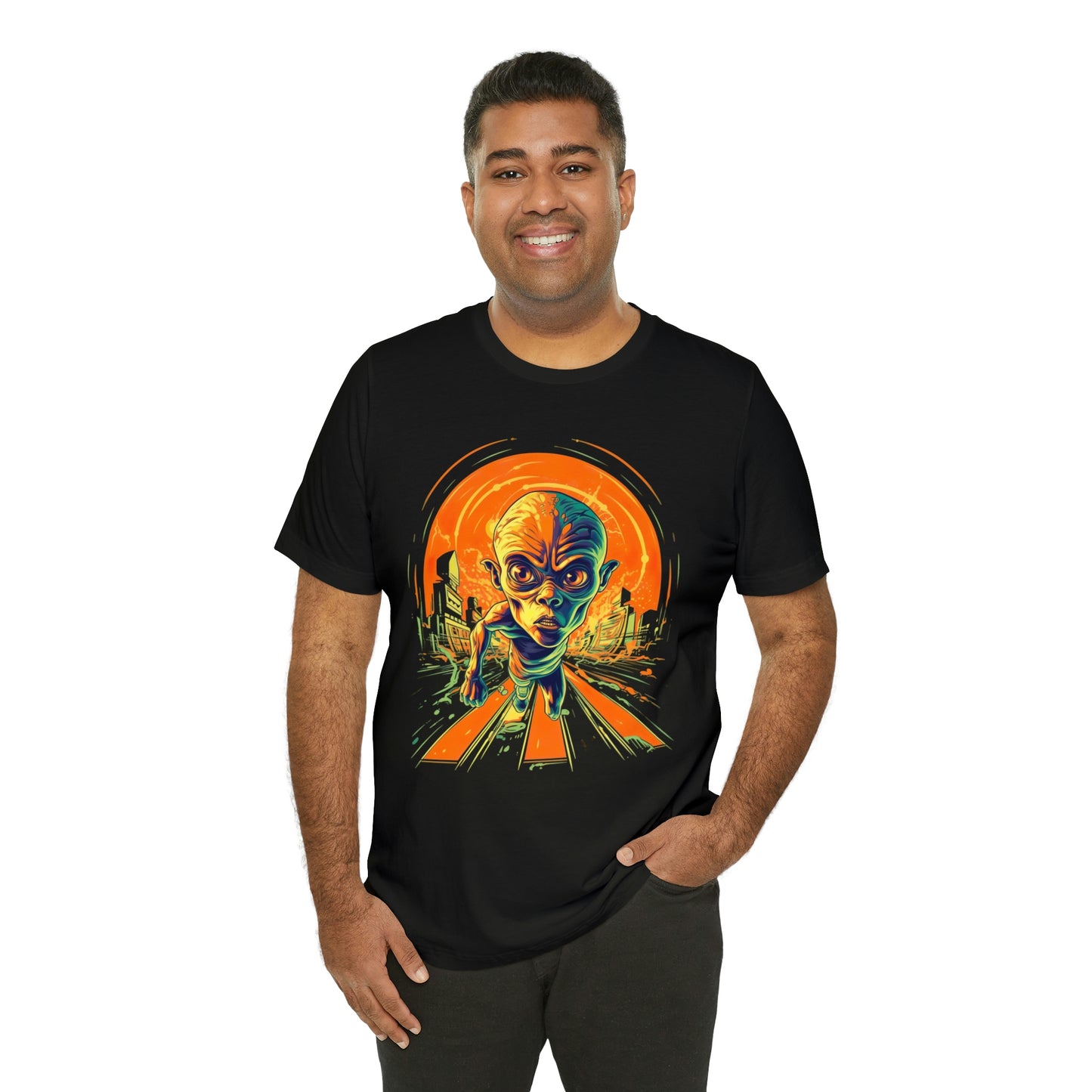 Alien Running Hard: Embrace the Orange Blast