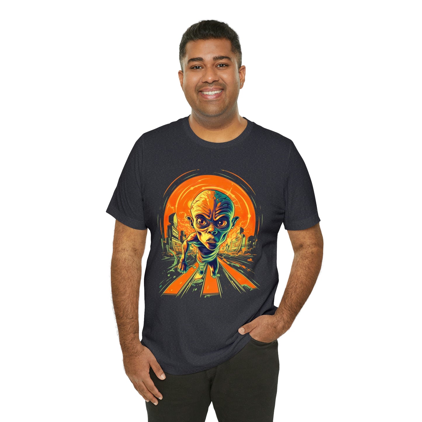 Alien Running Hard: Embrace the Orange Blast