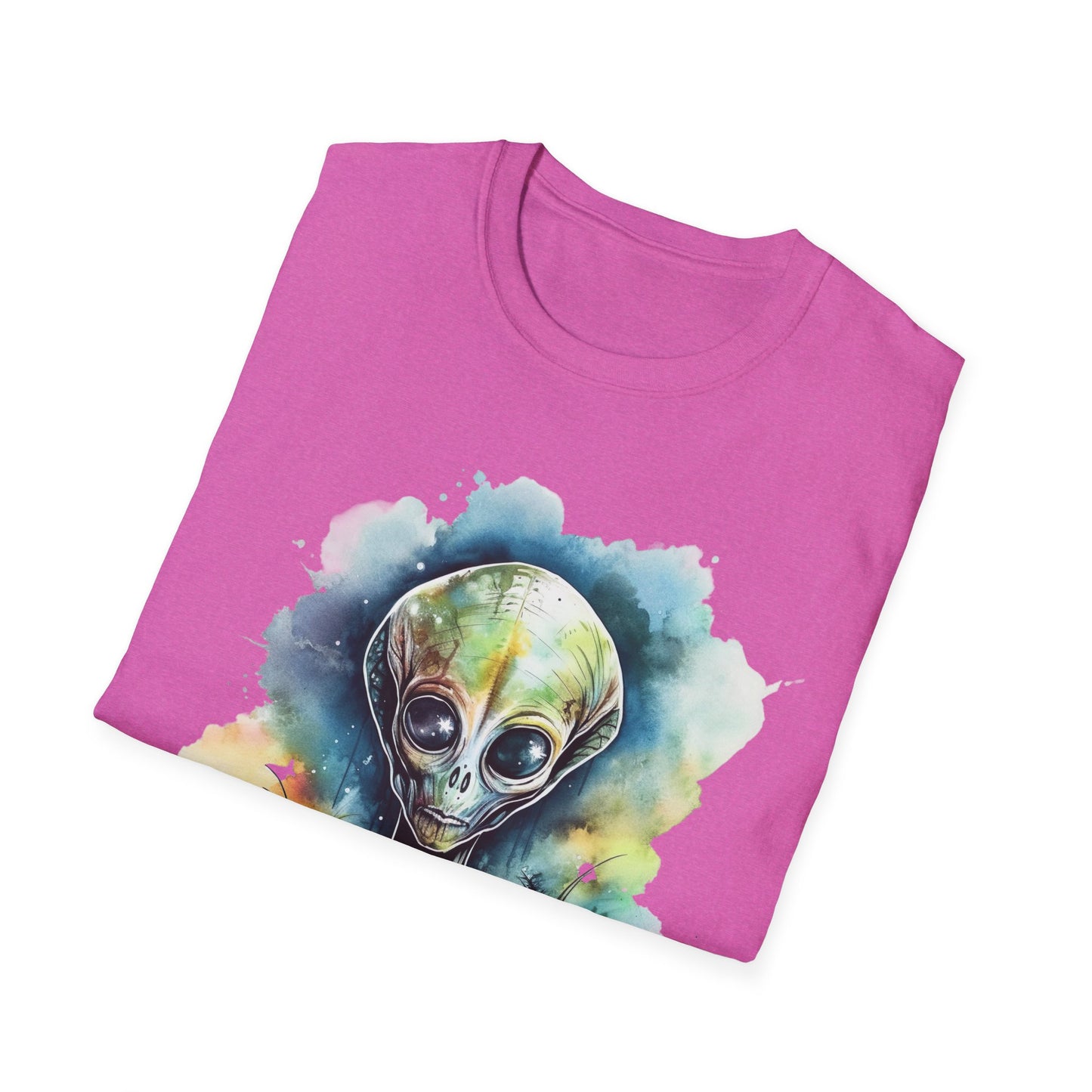 Grey Alien Watercolor Cosmos T-Shirt | Higher Density Living