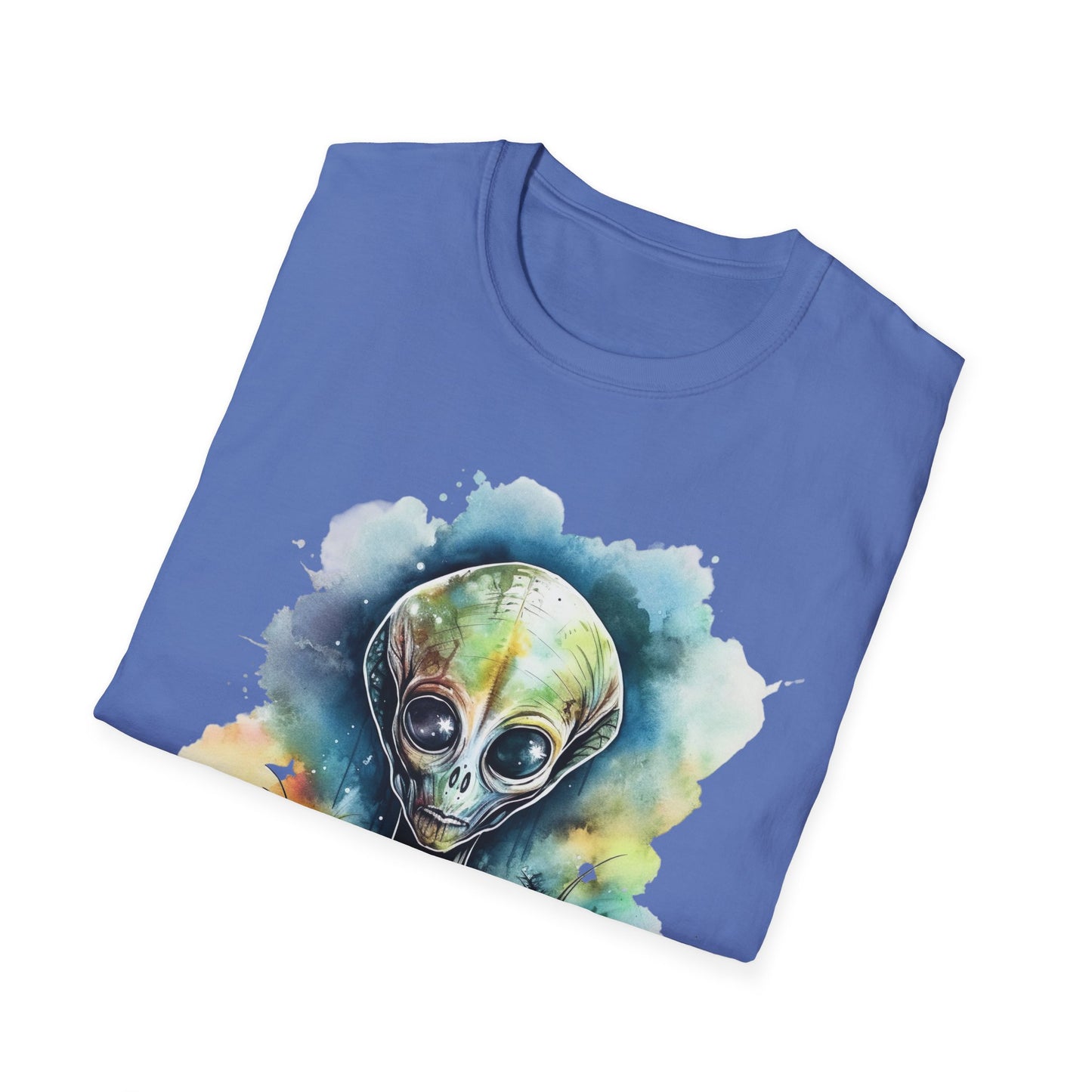 Grey Alien Watercolor Cosmos T-Shirt | Higher Density Living