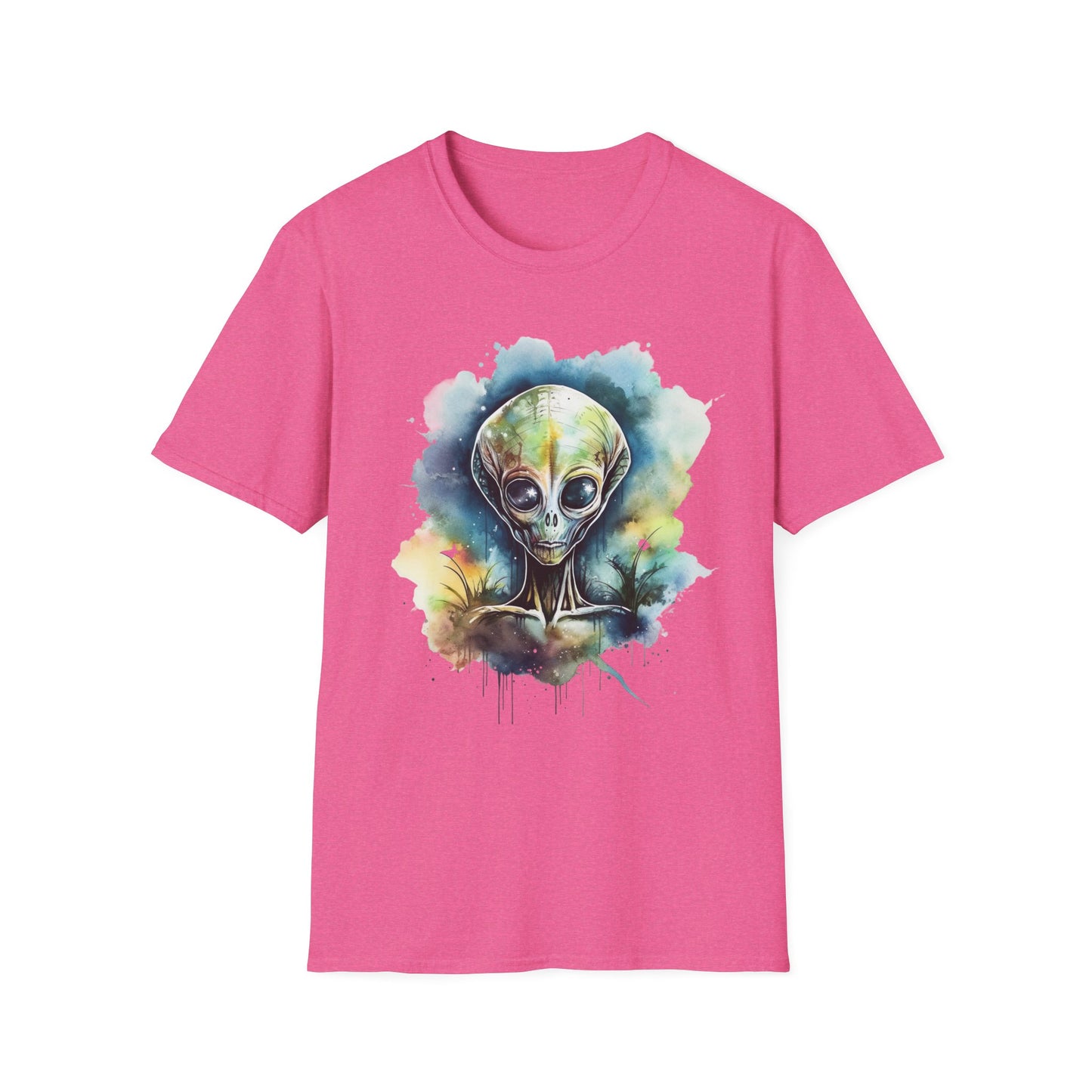 Grey Alien Watercolor Cosmos T-Shirt | Higher Density Living