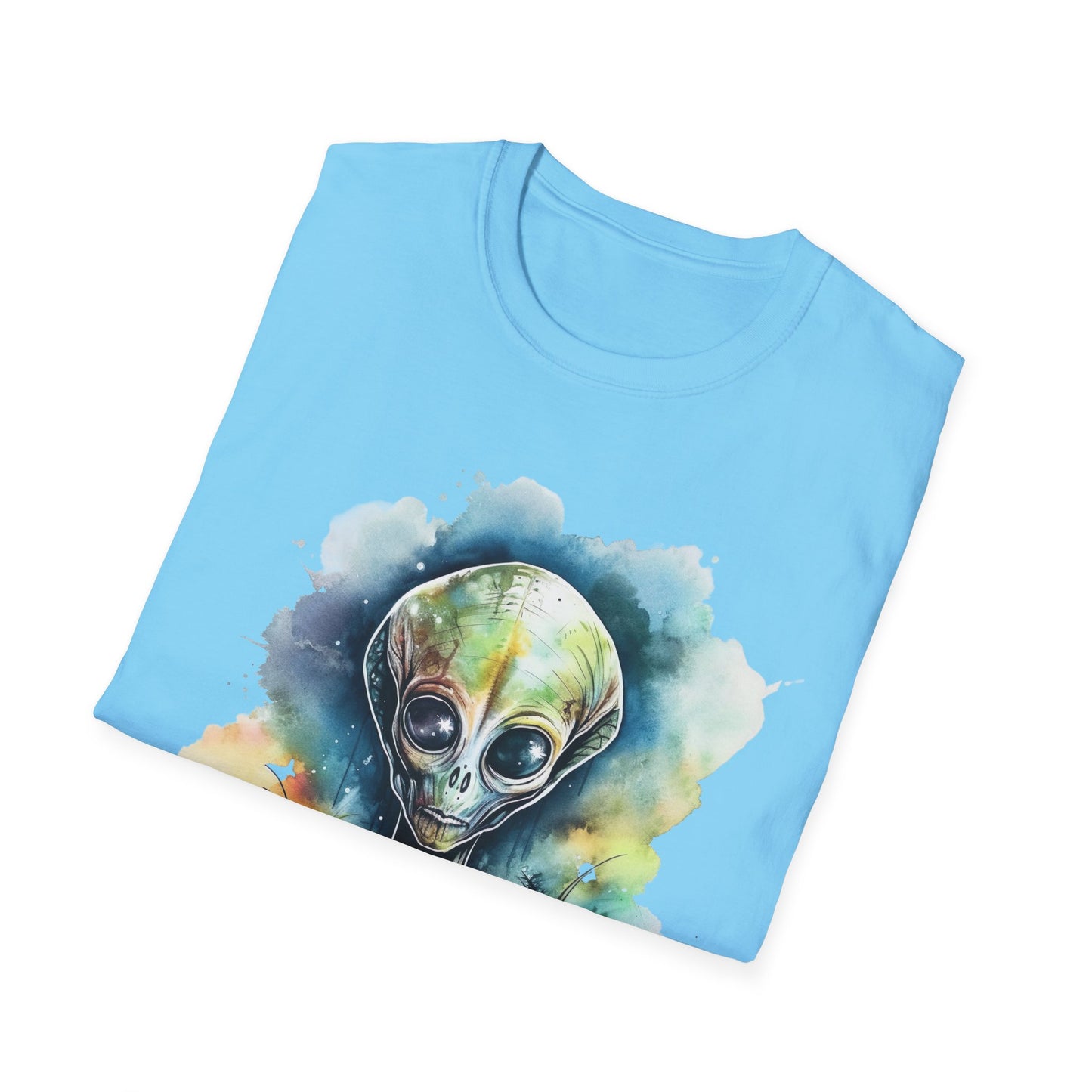 Grey Alien Watercolor Cosmos T-Shirt | Higher Density Living