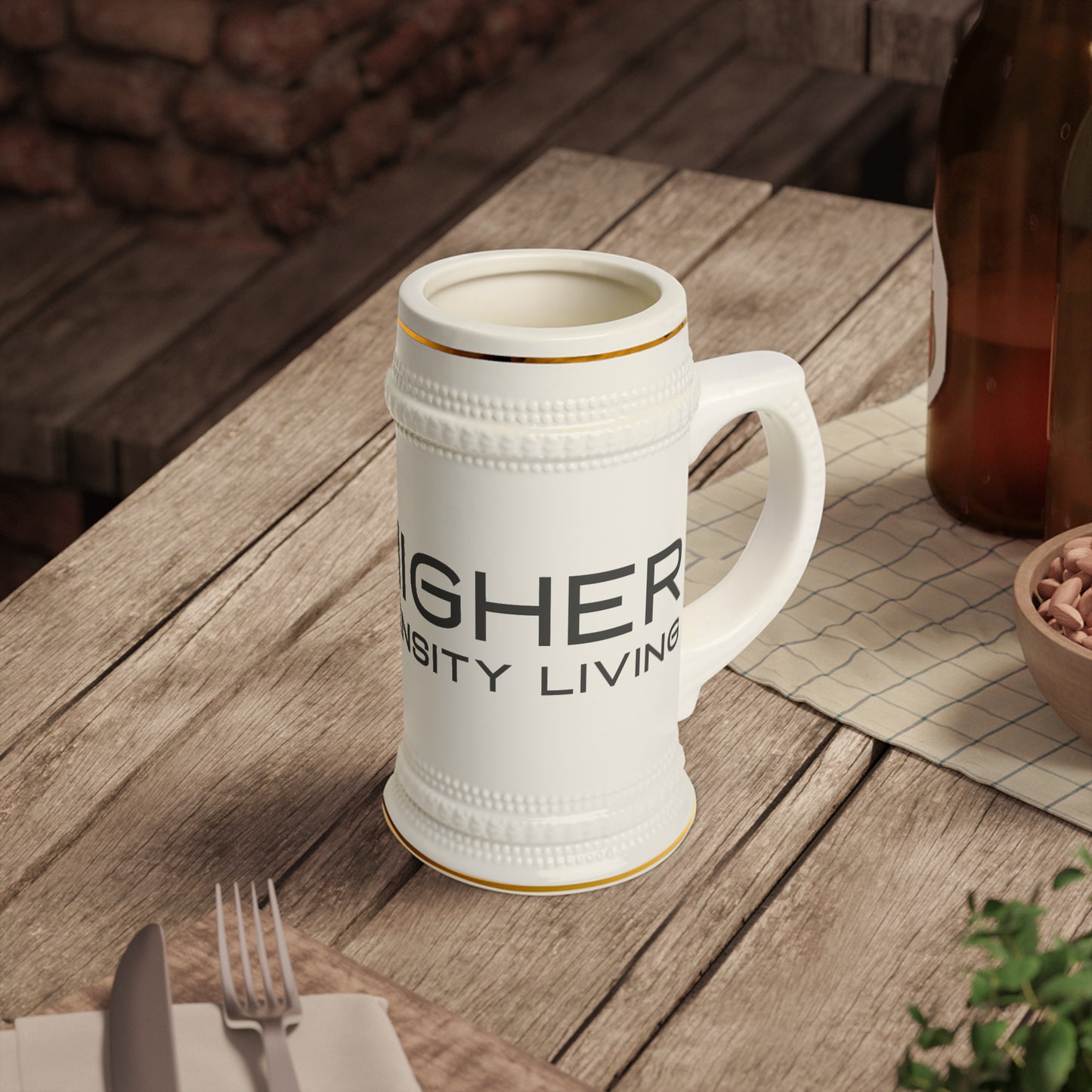 HDL Beer Stein: Sip Towards Enlightenment with the Higher Density Living Podcast