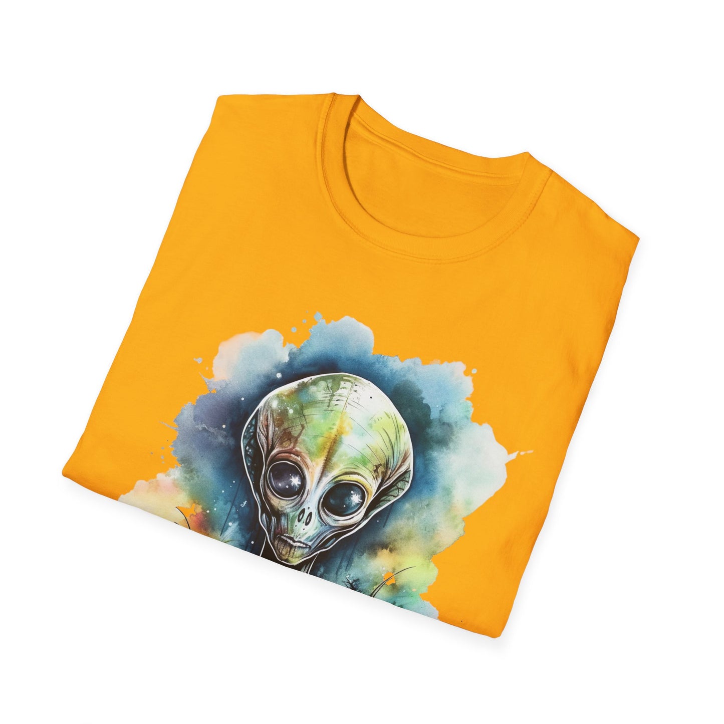 Grey Alien Watercolor Cosmos T-Shirt | Higher Density Living