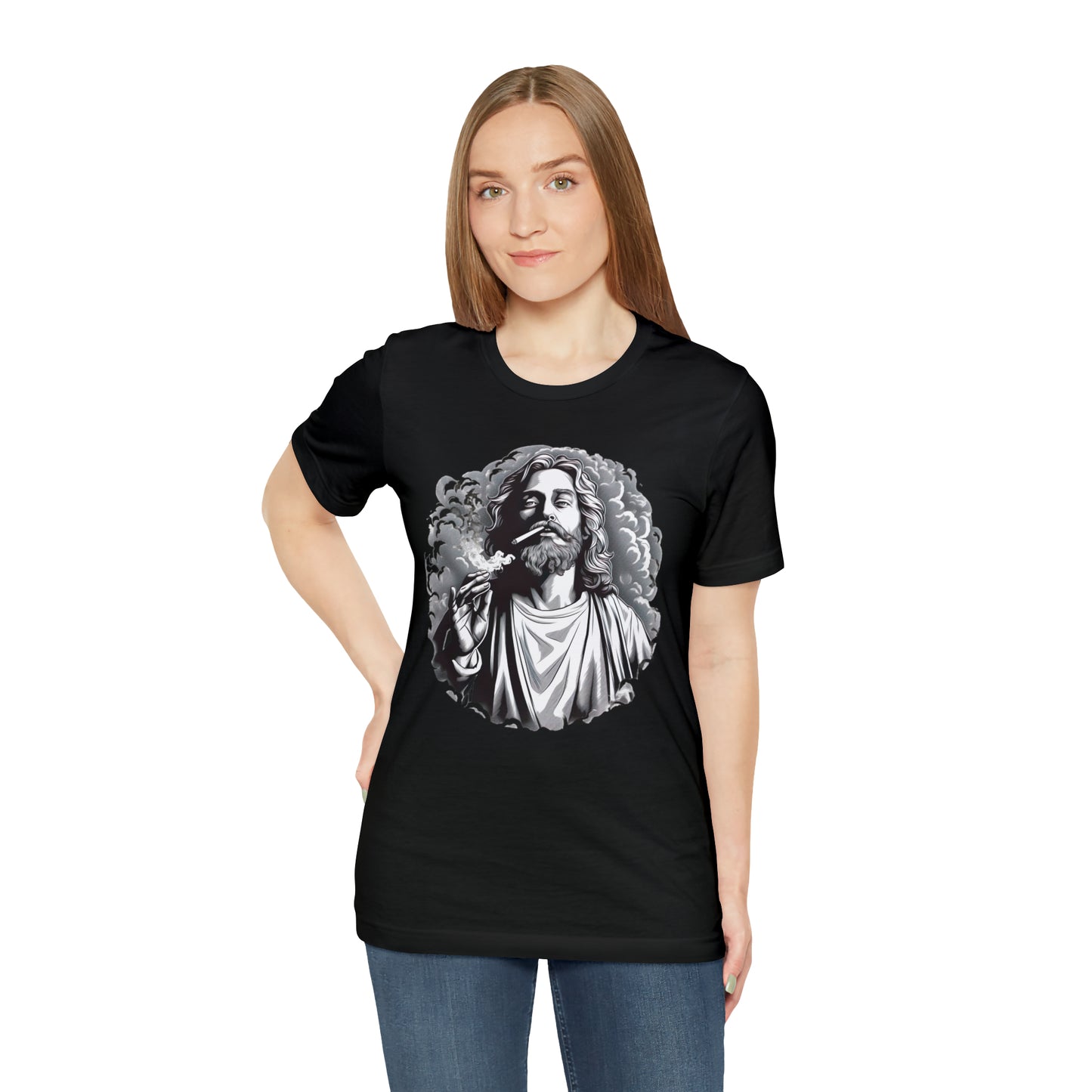 Jesus Enjoying a Smoke T-Shirt | Higher Density Living | Spiritual Awakening