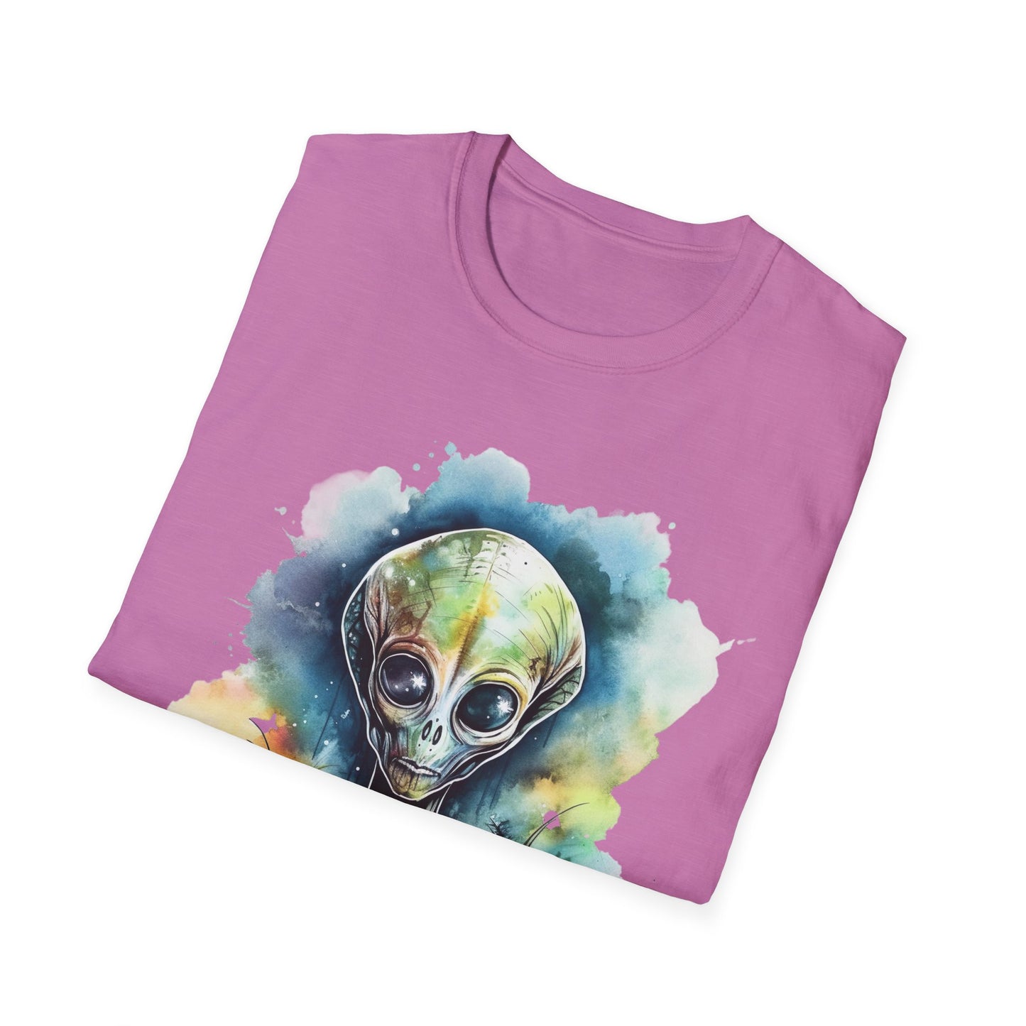 Grey Alien Watercolor Cosmos T-Shirt | Higher Density Living