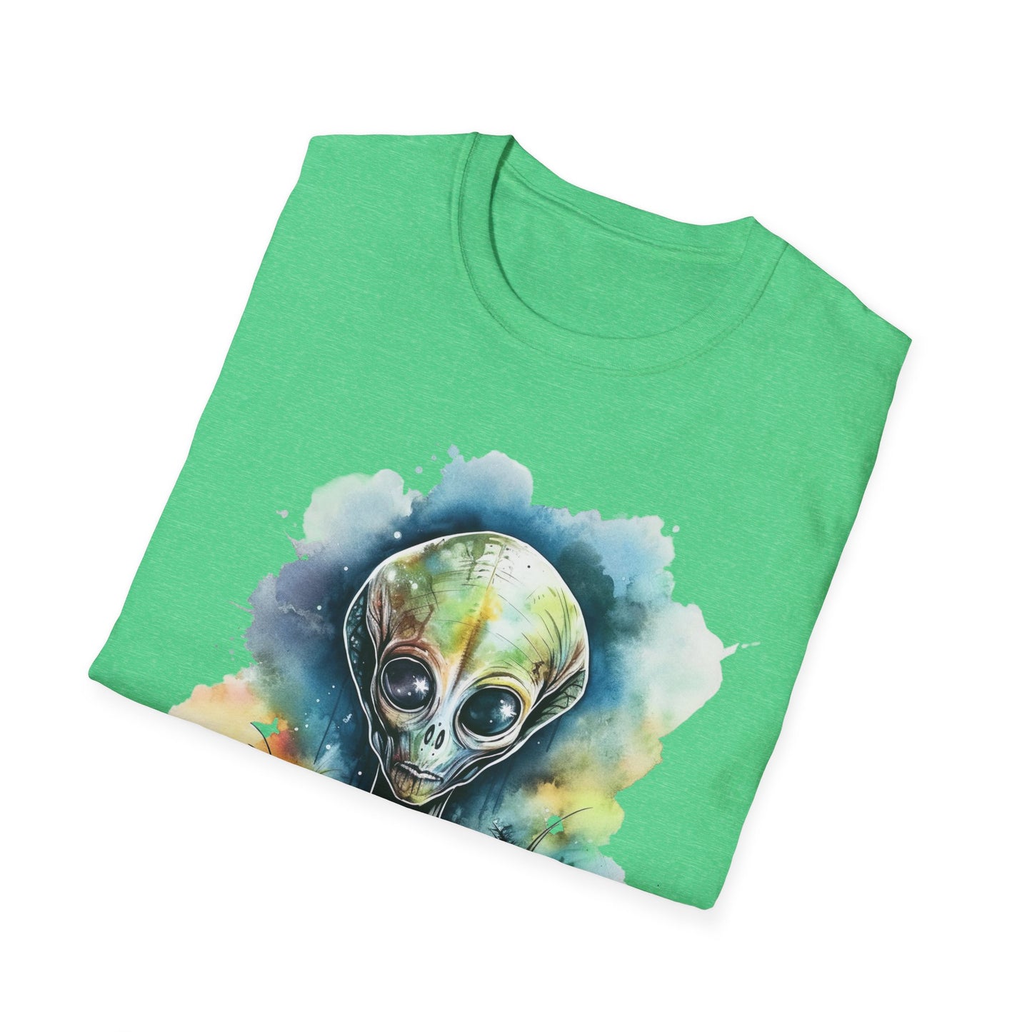 Grey Alien Watercolor Cosmos T-Shirt | Higher Density Living