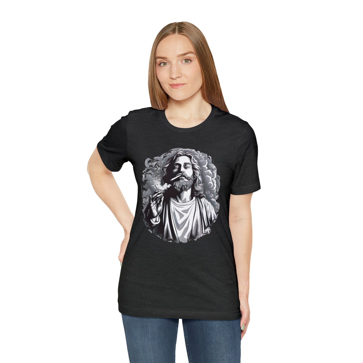 Jesus Enjoying a Smoke T-Shirt | Higher Density Living | Spiritual Awakening