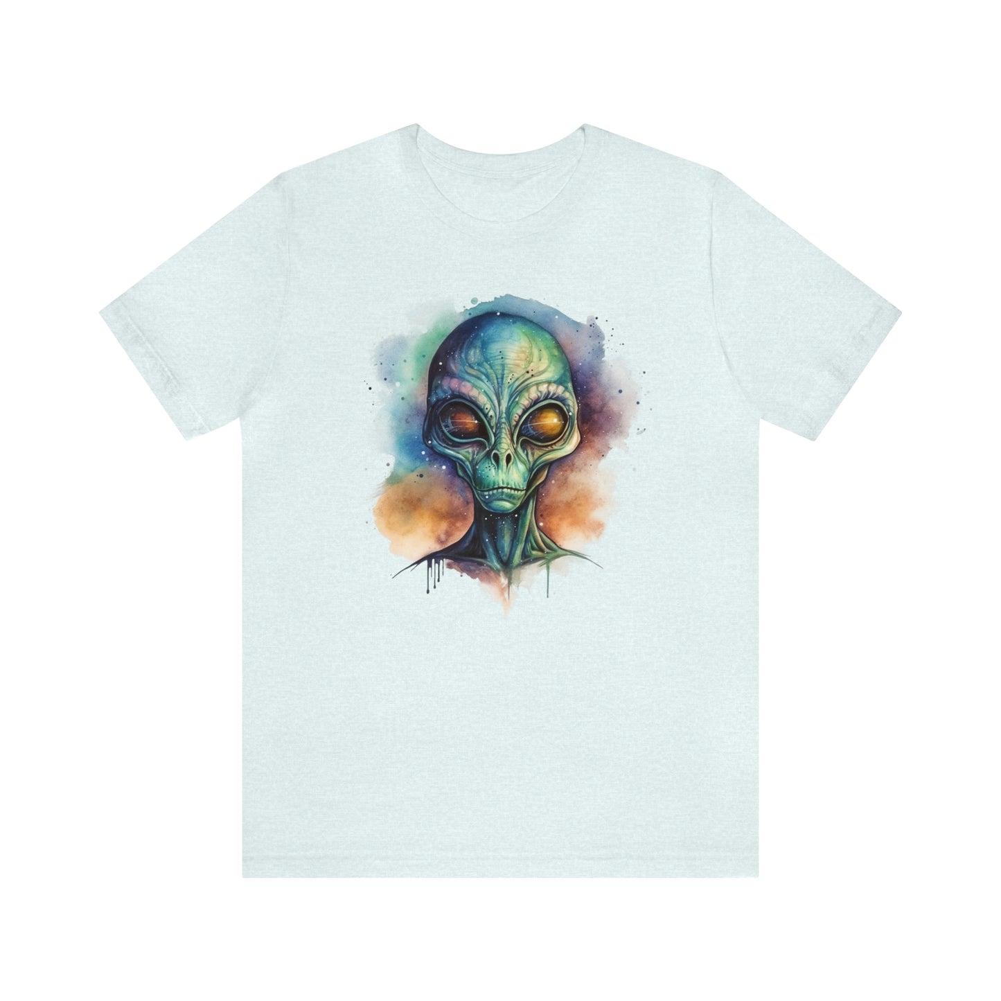 Watercolor Alien Head: Embrace Higher Density & Unveil Cosmic Mysteries