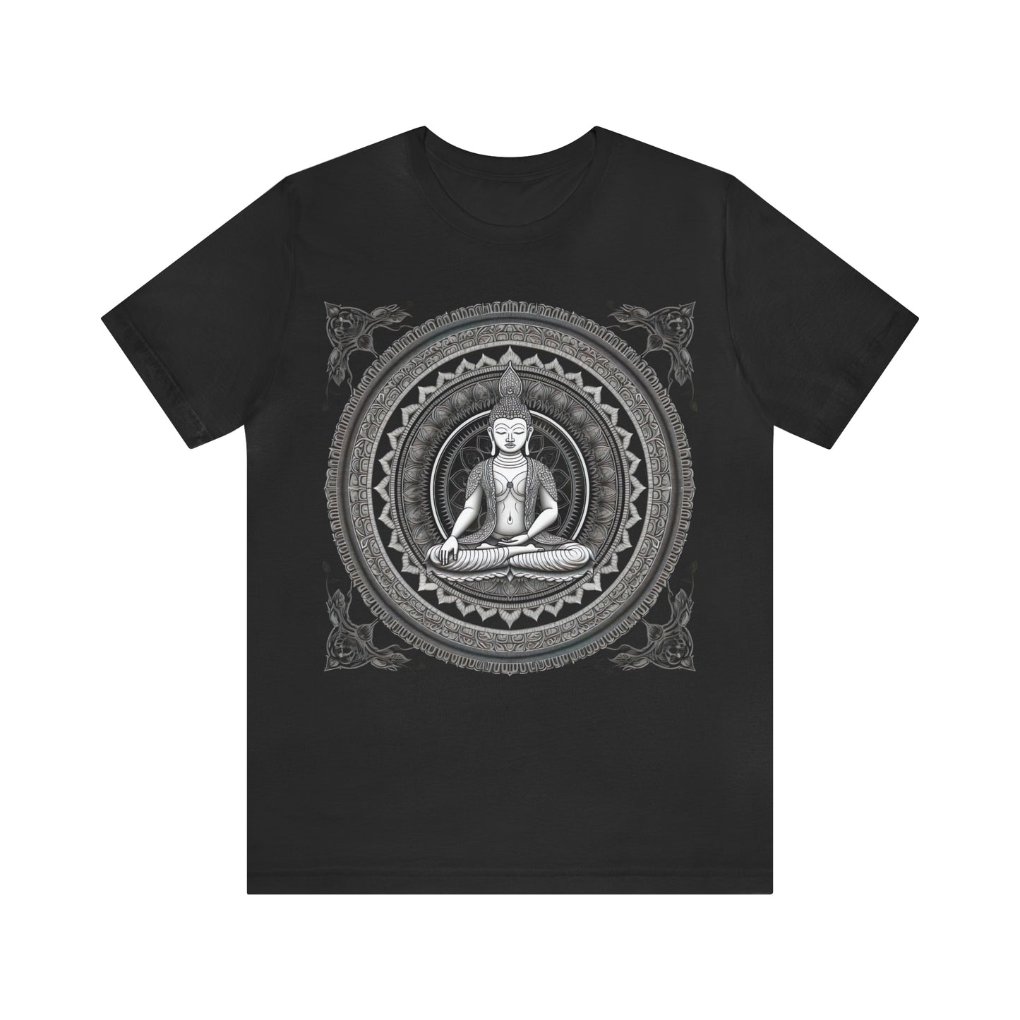 Embrace the Journey T-Shirt: Ancient Buddha & Sacred Geometry Cosmos Universe Design